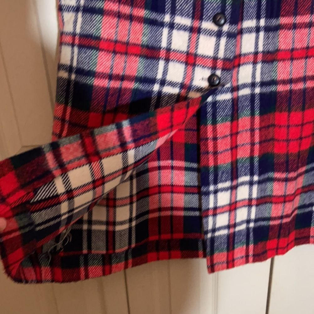Vintage 1960s or 1970s Handmade Plaid Wool Maxi Skirt Tiny Waist - Picture 7 of 14